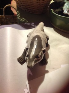 Raku pottery badger