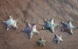 Raku Pottery Clay Starfish on Beach by Wildfire Pottery Sarah Beck